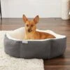 Frisco Sherpa Hexagon Bolster Cat & Dog Bed -Chewy Store 144813 MAIN. AC SS1800 V1566936169
