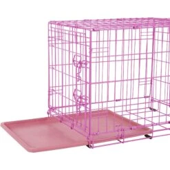 Frisco Fold & Carry Single Door Collapsible Wire Dog Crate, Pink -Chewy Store 160806 PT3. AC SS1800 V1561066324