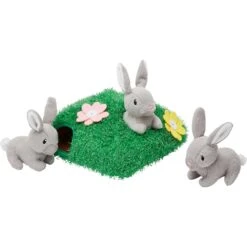 Frisco Spring Bunny Burrow Hide & Seek Plush Squeaky Dog Toy