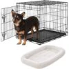Frisco Heavy Duty Fold & Carry Single Door Collapsible Wire Dog Crate & Frisco Quilted Dog Crate Mat -Chewy Store 255551 MAIN. AC SS1800 V1604096525