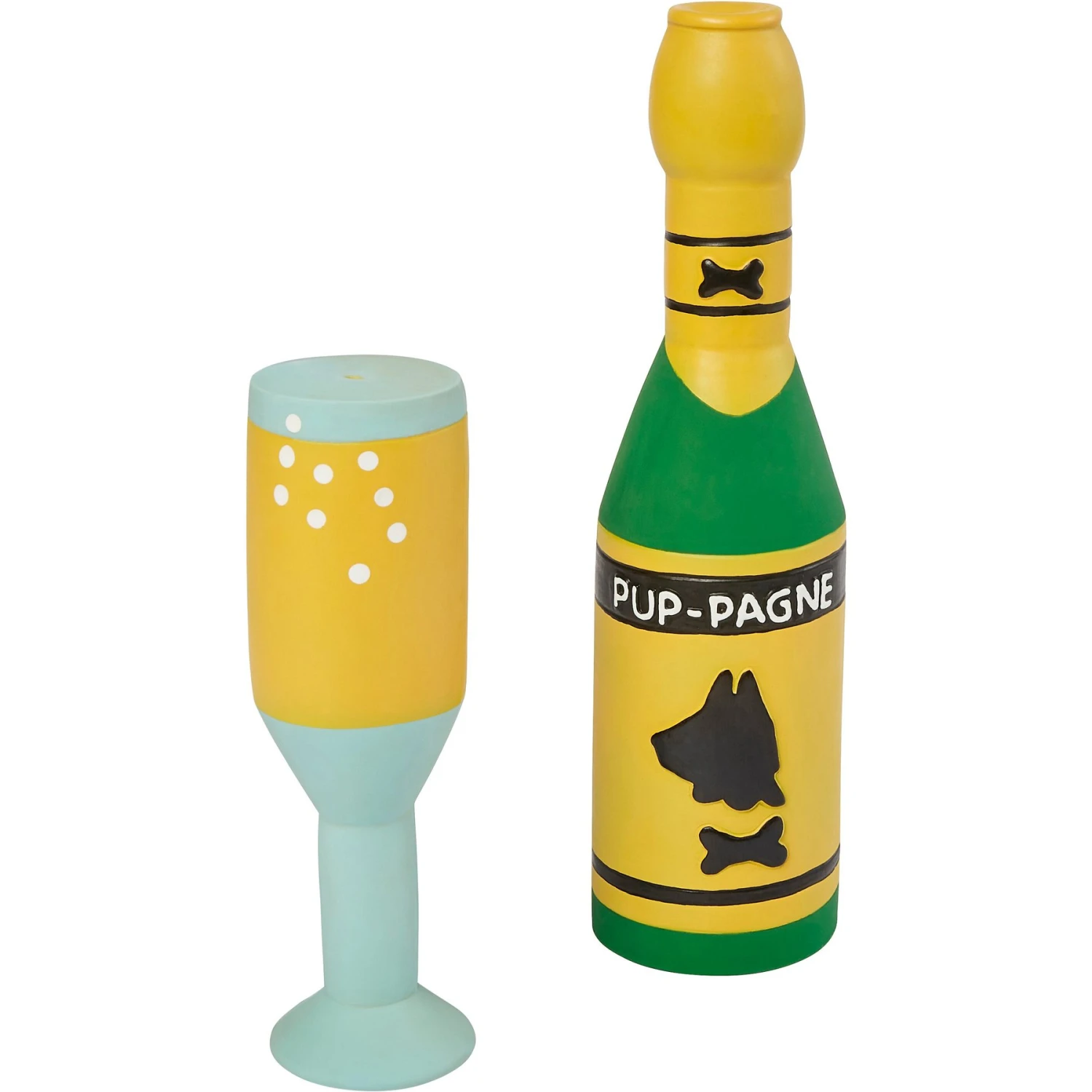 Frisco Champagne & Flute Latex Squeaky Dog Toy 3 Frisco Champagne & Flute Latex Squeaky Dog Toy
