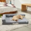 Frisco Chambray Orthopedic Corner Sofa Bolster Dog Bed W/Removable Cover -Chewy Store 270911 MAIN. AC SS1800 V1626881792