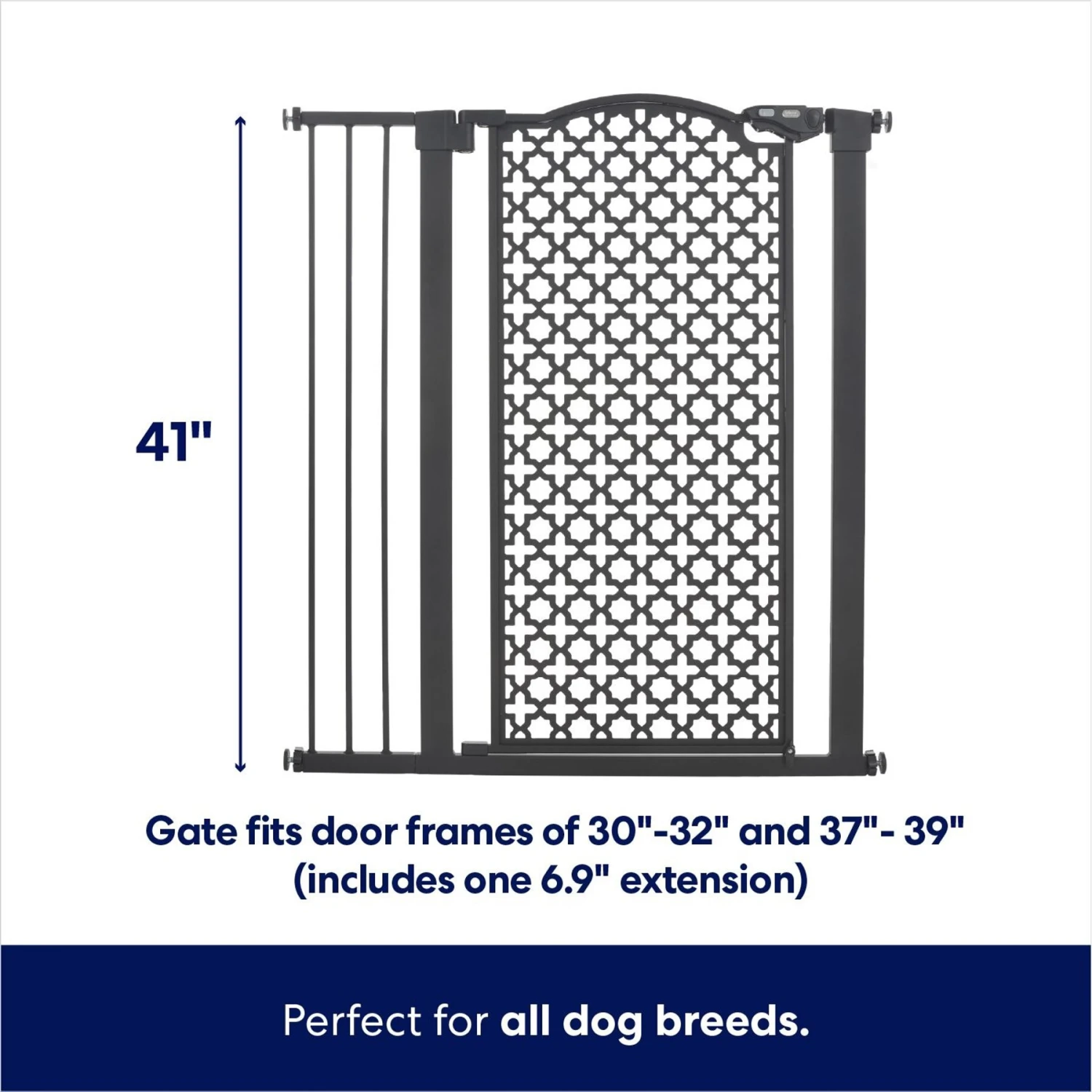 Frisco Metal Pattern Extra Tall Auto-close Dog Gate 4 Frisco Metal Pattern Extra Tall Auto-close Dog Gate - Image 2