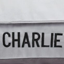 Frisco Personalized Silver Bolstered Bed With Silver Check Bolster, X-Large -Chewy Store 311772 PT4. AC SS1800 V1630594012