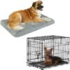 Frisco Eyelash Orthopedic Dog Crate Mat & Frisco Fold & Carry Single Door Collapsible Wire Dog Crate -Chewy Store 319010 MAIN. AC SS1800 V1631628102