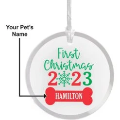 Frisco "First Christmas" Round Shaped Personalized Ornament -Chewy Store 582622 PT4. AC SS1800 V1697131877